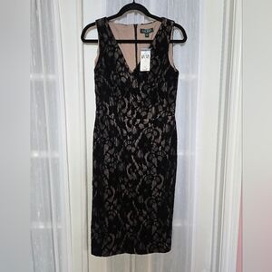 Ralph Lauren Velvet Lace Midi Dress